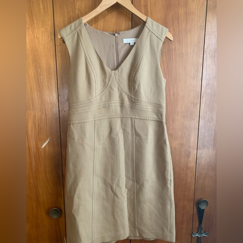 Loft tan sheath dress size 8